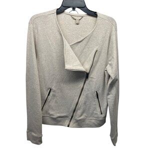 Banana Republic Moto Jacket Women's M Assymetical Zip Cotton Knit Stretch Bomber